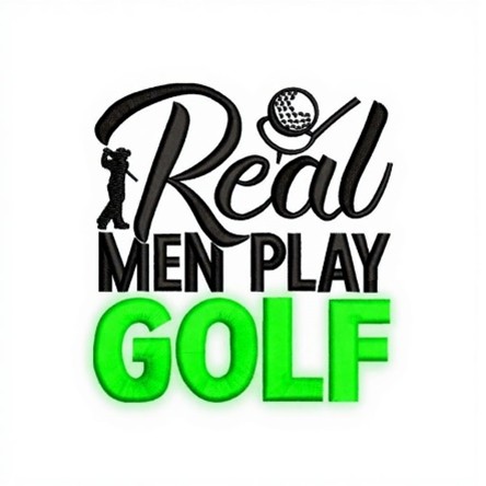 Golf Play Embroidery Design