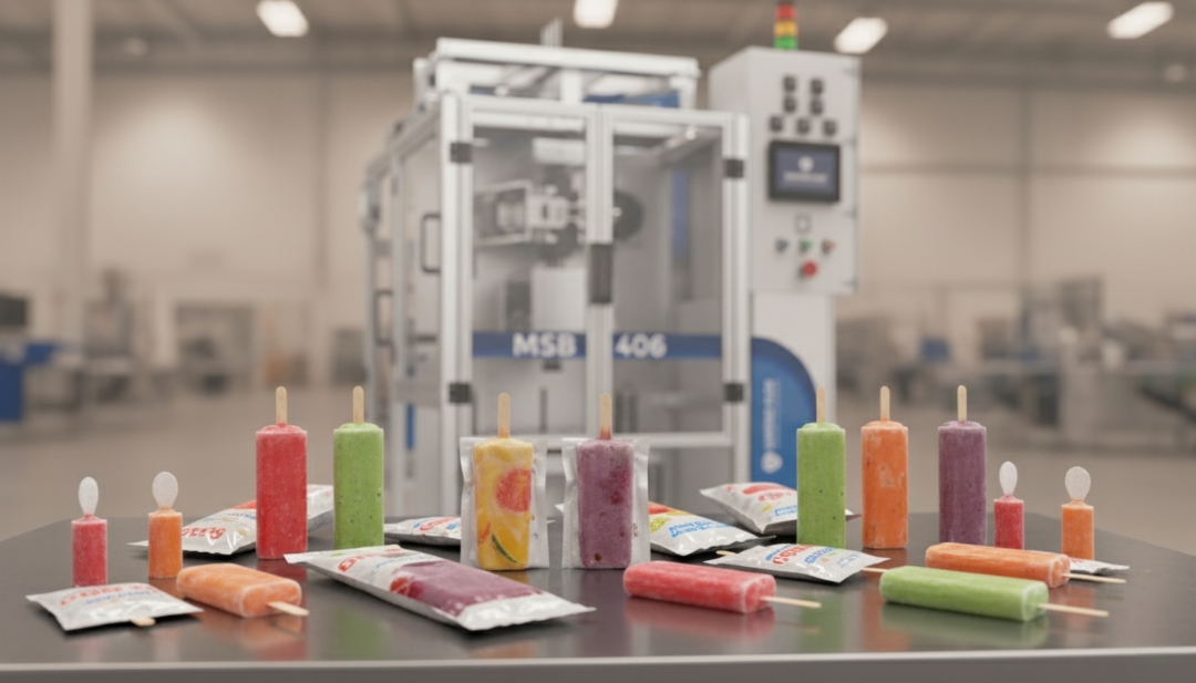 Discover how popsicle packaging machines run non-stop in continuous lines, wrapping ice pops, tubes, and bars with speed, hygiene, and perfect seals.
