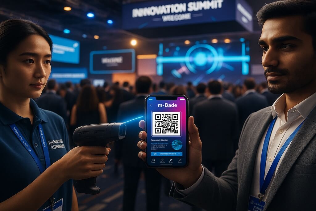 QR code m-Badges for check-in