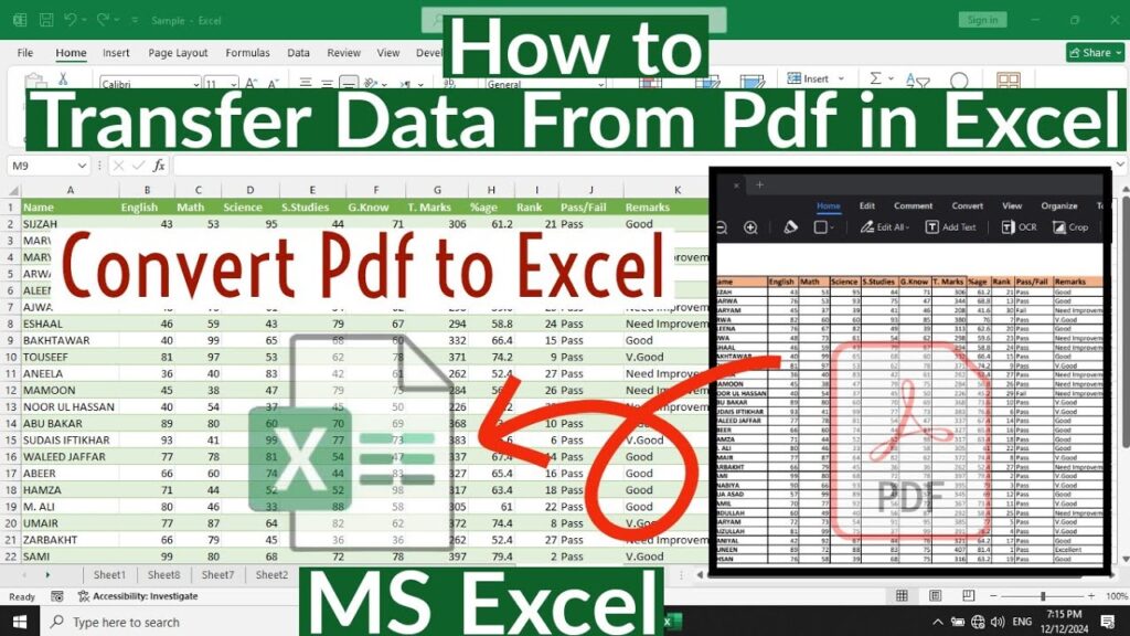 Pdf to excel