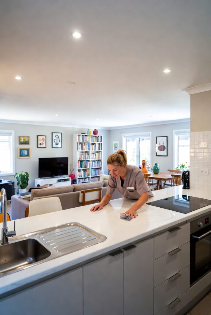 Professional home cleaning service in Brunswick Melbourne with modern residential interiors