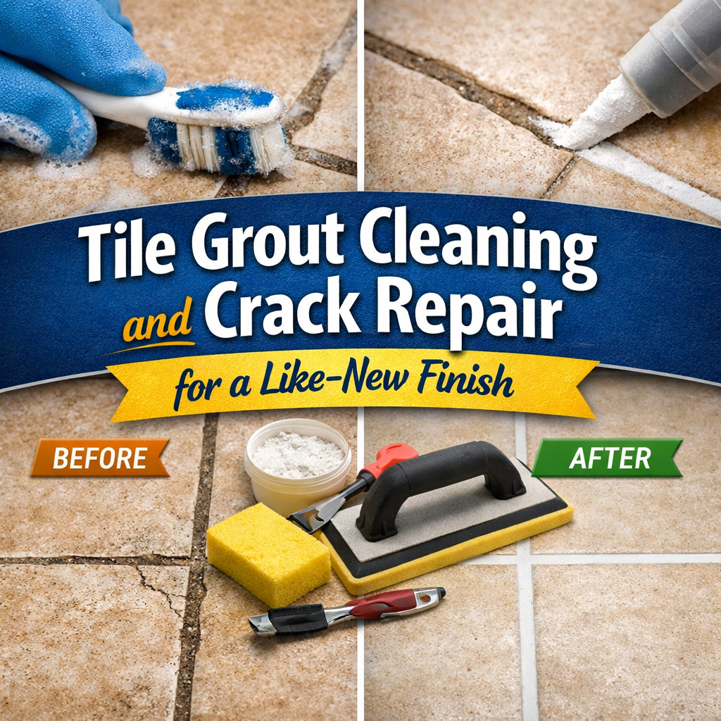Tile Grout Cleaning and Crack Repair for a Like-New Finish