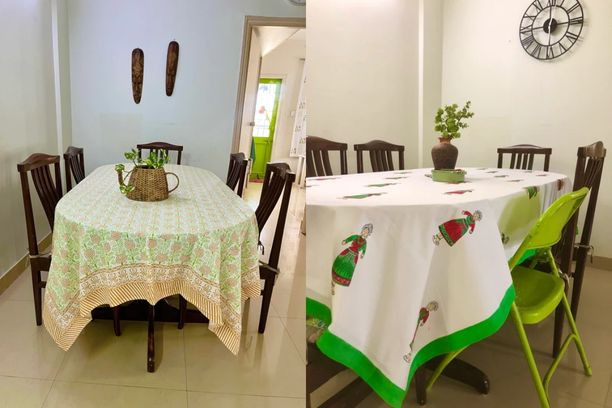 block printed tablecloth