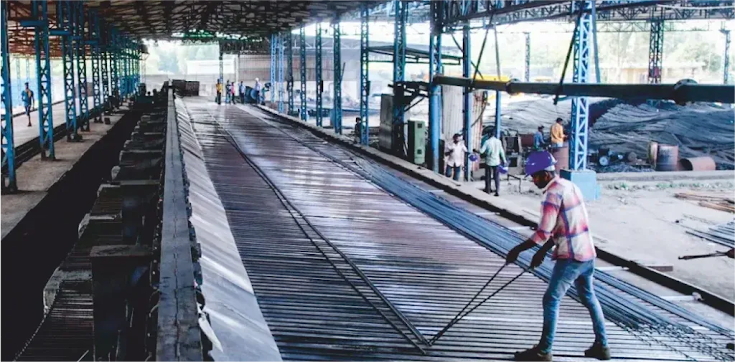 inside view of tmt bars manufacturing unit