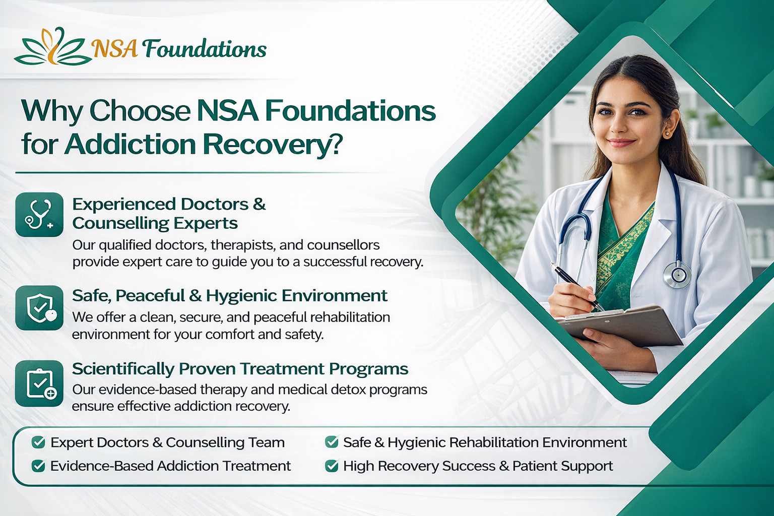 NSA Foundations is a trusted rehab centre in Noida helping individuals overcome addiction with dignity, personalised care, counselling, and a peaceful healing environment.